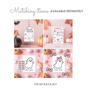 Spooktacular Party Pink Halloween Coquette Ghost Birthday Invitation Editable Template, Instant Download image 4