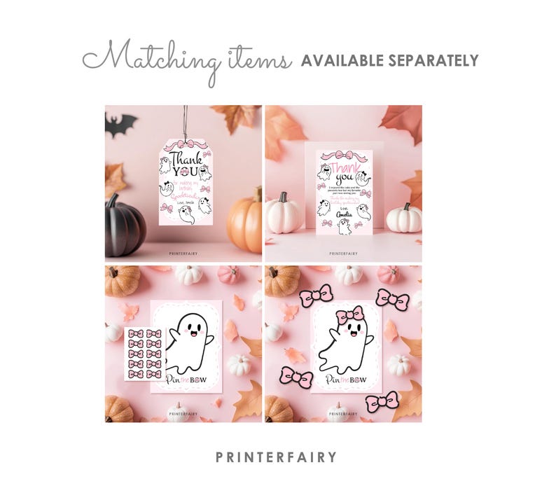 Spooktacular Party Pink Halloween Coquette Ghost Birthday Invitation Editable Template, Instant Download image 4