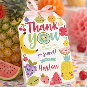 Tutti Frutti Favor Tags, Editable Pineapple Thank You (Instant Download)