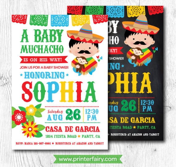 mexican fiesta baby shower invitations