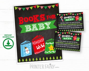 Ugly Sweater Baby Shower, Books for baby Tickets, Books for Baby Sign, Chalkboard, INSTANT DOWNLOAD