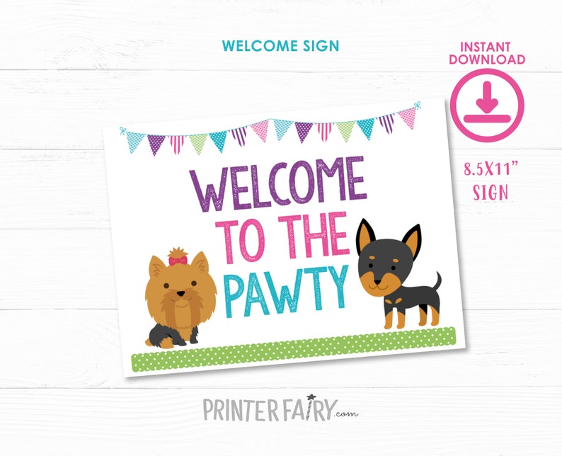 Puppy adoption party, Puppy Birthday Party, Pet Adoption Party, Puppy printables, Digital files, 3 signs, Instant download image 4