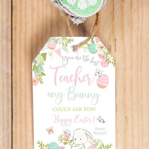 Eggcellent Teacher, Easter Teacher Gift Tag, Appreciation Tags, Editable Template, Printable Favor Tags for Teachers, Instant Download