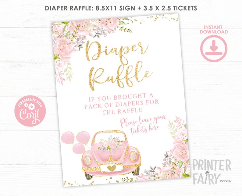 Drive by Baby Shower Diaper Raffle Editable Baby Shower Etsy