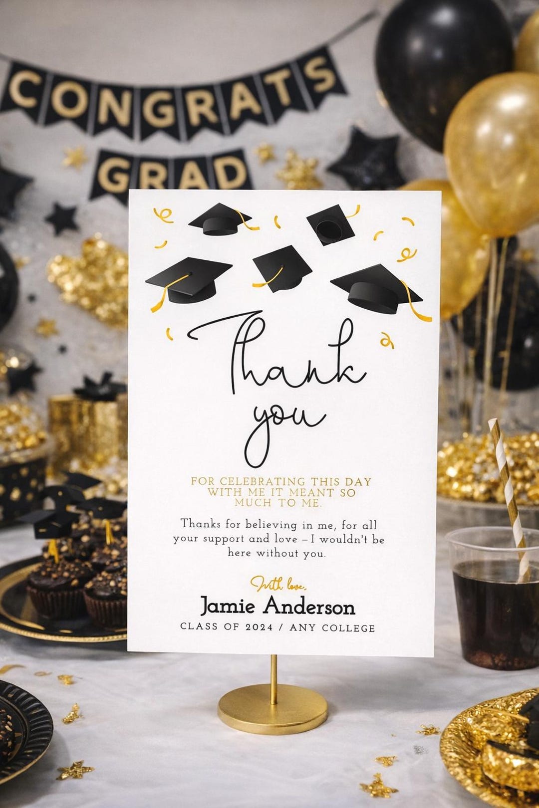 grad party card Graduation Box Celebrate her big achievement with this modern She Did It Graduation party invitation card template