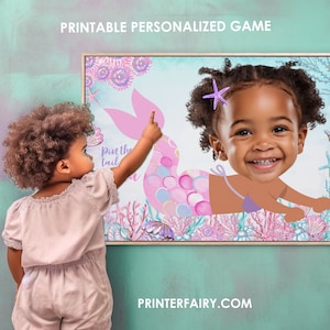 Mermaid Birthday, Pin the tail, Mermaid Birthday Party, Pin the Tail Mermaid, Mermaid Game, Under the Sea, DIGITAL Personalized Sign