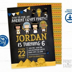 Egypt Birthday Invitation, EDITABLE Egyptian Birthday Invitation, Egyptian Party, Adventure Birthday, INSTANT DOWNLOAD