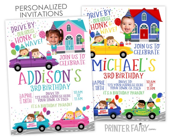 Quarantine Birthday Invitation with Photo, Stay at Home Birthday, Social Distancing Party, Drive By Birthday Invitation, Birthday Parade Il_570xn