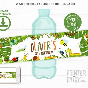 Insekten bedruckbare Wasserflaschenetiketten, Käferetiketten, gruselige Krabbeletiketten, Geburtstagspartydekoration für draußen, SOFORTIGER DOWNLOAD