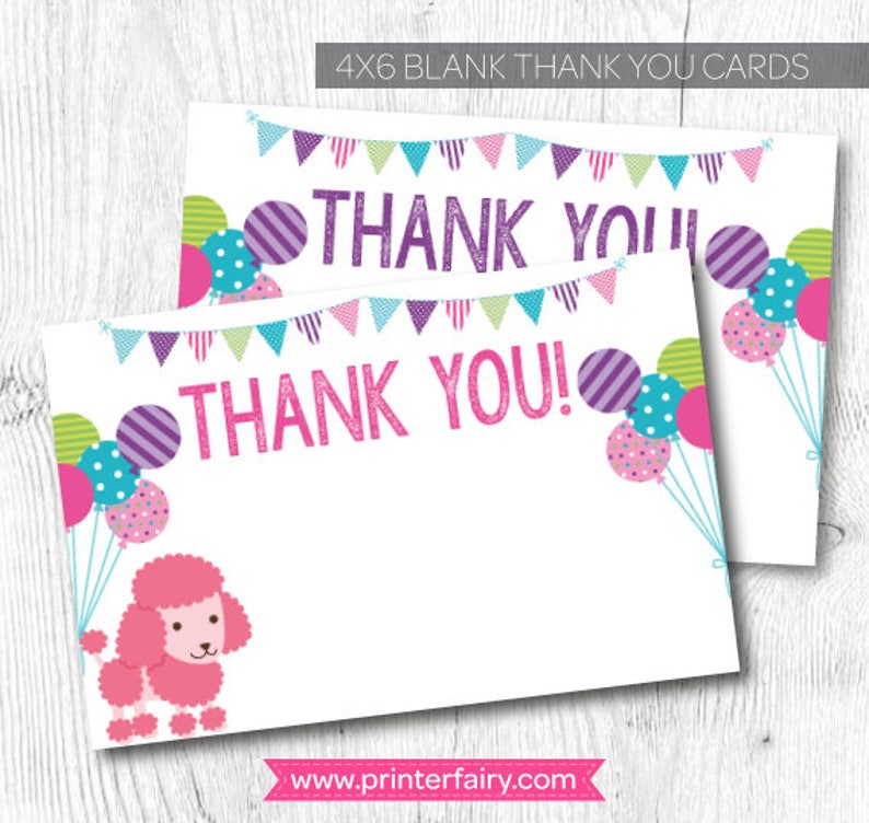 Pet Adoption Party, Puppy thank you cards, Puppy birthday, Dog birthday, Digital files, Instant download image 3