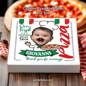 Etiqueta para caixa de pizza, etiqueta personalizada para festa de pizza, festa de trattoria, cannoli sagrado, festa de almôndegas, etiqueta digital para impressão