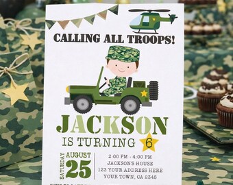 Editable Camo Army Birthday Invitation (Digital Download)