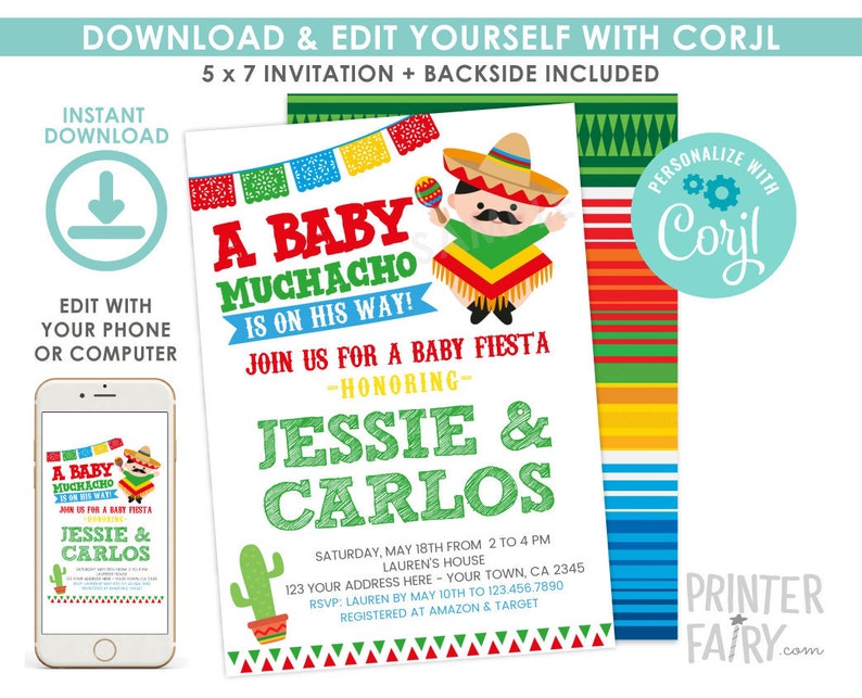 cinco de mayo baby shower invitations