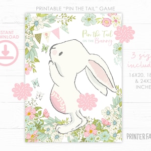 Pin the Tail on the Bunny Game, Some Bunny Birthday, Easter Game, Spring Game, Easter Decorations, Easter Sign, Bunny Sign, INSTANT DOWNLOAD