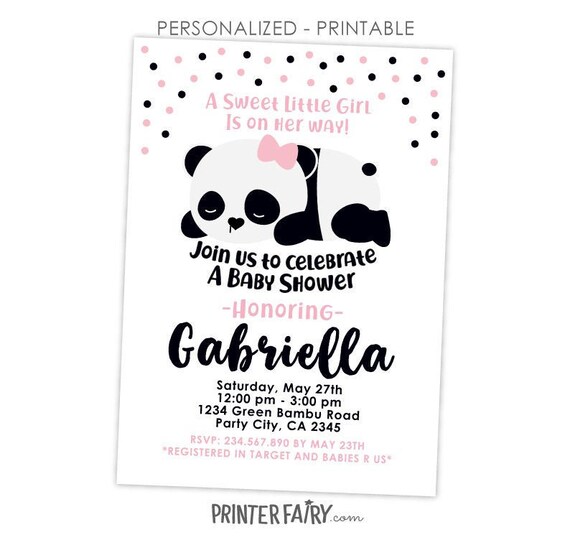 panda baby shower invitations