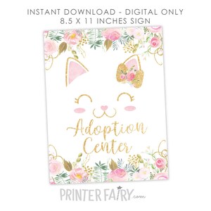 Floral Kitty Adoption Party, Pet Adoption Party, Sign and Adoption ...