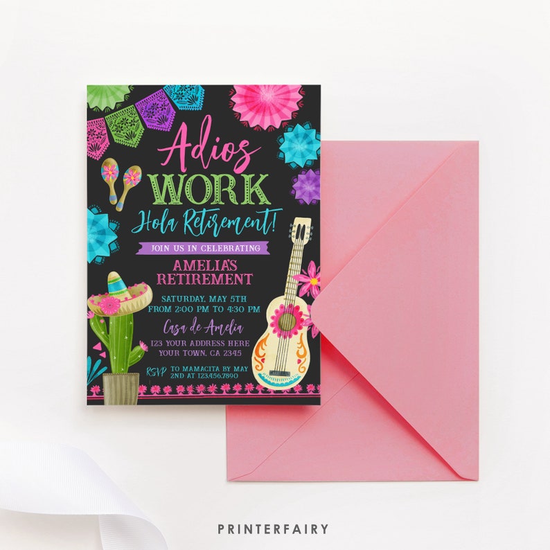 Retirement Fiesta Invitation, Editable Printable, Farewell Party (Digital Item) image 4