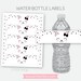 Kitty Cat Water Bottle Labels, Printable Digital Labels, Pink and Black ...