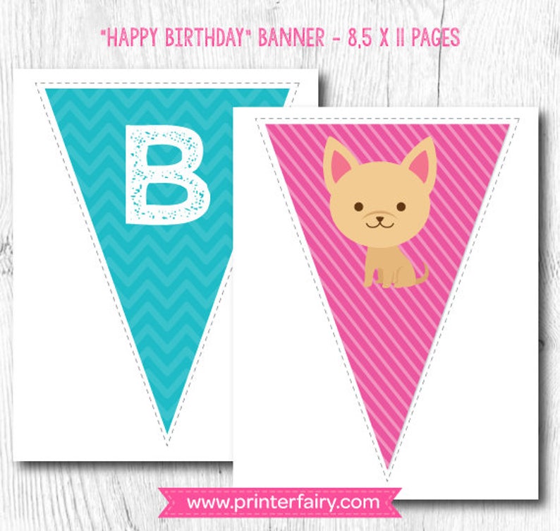 Pet Adoption Party, Puppy party decorations, Puppy birthday banner, Pet adoption banner, Digital files, Instant download image 2