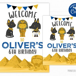 Egypt Welcome Sign, Egyptian Birthday Party, Adventure Birthday Party, Printable Sign, Instant Download image 2