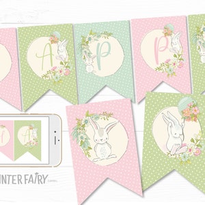 Some Bunny Editable birthday Banner, Bunny Birthday Decorations, Bunny Printable Banner, Easter Banner, Sprimg Banner, INSTANT DOWNLOAD