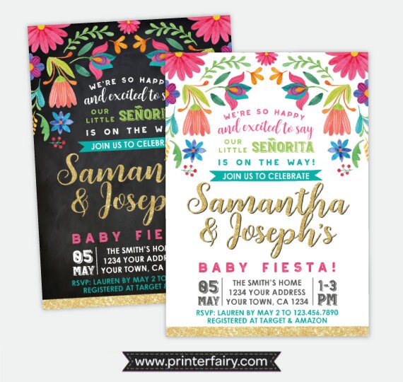 fiesta baby shower invitations