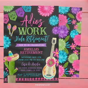 Retirement Fiesta Invitation, Editable Printable, Farewell Party (Digital Item) image 2