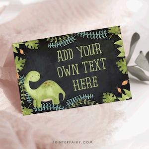 Dinosaur Food Tents, EDITABLE, Dinosaur First Birthday, Dinosaur Birthday Decorations, Food Labels, Place Cards, INSTANT DOWNLOAD