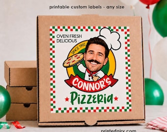 Pizza Box Label, Personalized for Any Age (Digital Download)