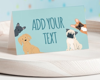 Editable Puppy Adoption Food Tents, Pet Pawty Decor (Digital Item)