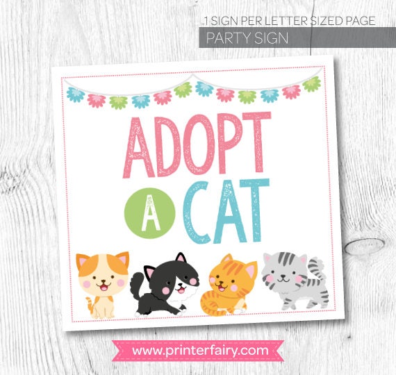 Pet adoption party Cat adoption party Kitty Adoption party | Etsy