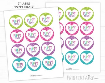 Puppy Treats labels, Puppy Food Tags, Pet Adoption Party, Puppy adoption party, Puppy birthday, Digital files, Instant Download