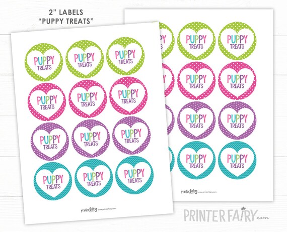 Puppy Treats labels, Puppy Food Tags, Pet Adoption Party, Puppy adoption party, Puppy birthday, Digital files, Instant Download Il_570xn