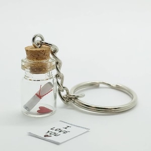 Liebesbrief in einer Flasche Keychain