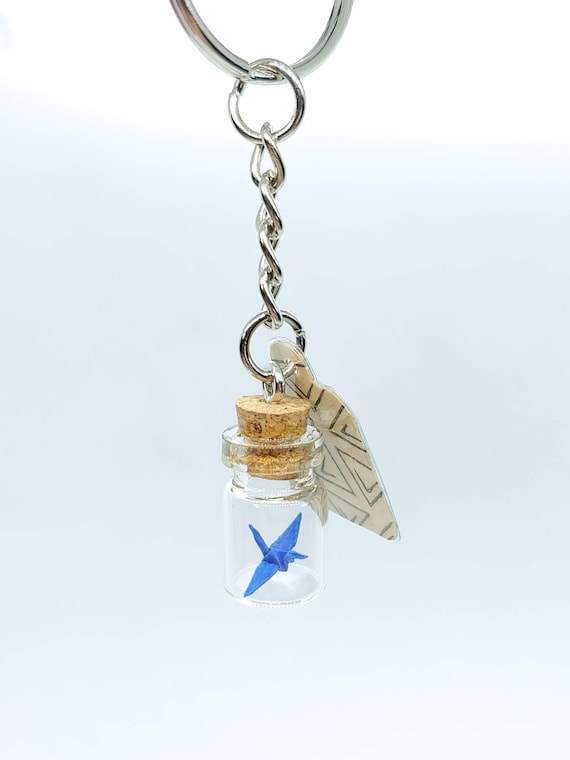 Origami Crane in Jar Keychain Etsy UK