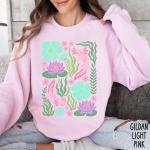 Boho Axolotl Shirt, Floral Axolotl Tee, Comfort Colors Shirt, Kawaii Amphibian Shirt, Retro Flower Shirt, Cottagecore Lizard Gift image 16