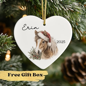 Personalized Horse Christmas Ornament, Horse Ornament, Custom Name Horse Lover Gift, Horse Riding, Pony Gift for Girl, Horse Rider Gift