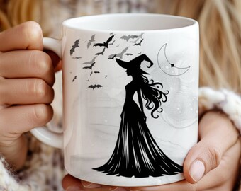 Gothic Witch Mug, Halloween Coffee Mug, Goth Coffee Mug, Witchy Aesthetic, Witchcraft, Pagan Gift, Spooky Vibes, Witches Brew, Witch Gift