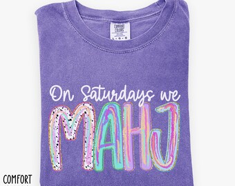 Camiseta de Mahjong del sábado, camiseta divertida para la noche de juegos de Mahjong, regalo para amantes del Mahjong, camiseta de torneo de Mahjong de Comfort Colors
