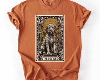 Goldendoodle Tarot Card Shirt, Comfort Colors Golden Doodle Dog Shirt, Dog Lover Gift, Dog Mom Crewneck, Doodle Mom Gift,