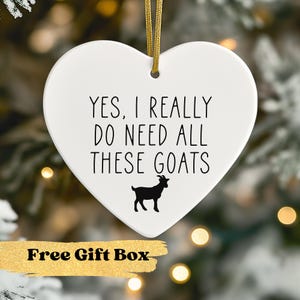 Funny Goat Ornament, Goat Lover Gift, Farm Animal Christmas Ornament, Farmer Gift, Meme Ornament, Homestead Farm Animals, Goat Mom Gift