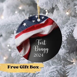 Military Base Christmas Ornament, MIlitary Gift, Deployment Gift, Active Duty Military Ornament, Long Distance Gift, Military Family Gift