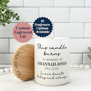 Personalized Memorial Candle Gift, Loss of Loved One, Sympathy Candle, Funeral Gift, Celebration of Life, In Memory of, Remembrance Candle