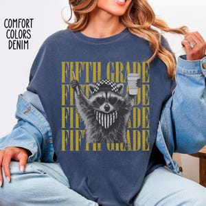 Fifth Grade Teacher Shirt, 5th Grade Funny Feral Raccoon Tee, Teacher Team Shirt, Back to School, Comfort Colors, Last Day of School image 6