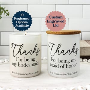 Small Bridesmaid Thank You Candles, Bridesmaid Proposal Gifts, Bridesmaid Candle Gift, Wedding Party Gifts, Maid of Honor, Matron of Honor