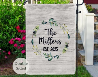 Personalized Wedding Garden Flag, Newlywed Welcome Flag, Just Married Couple Gift, Anniversary Gift, Farmhouse Wedding Gifts