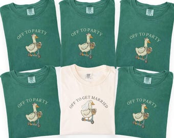Funny Goose Bachelorette Shirt, Off to Party Bride Tee, Comfort Colors Bach Club, Bridal Party Girls Trip Shirt, Wedding Weekend