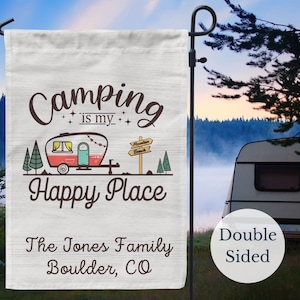 Personalized Camping Garden Flag, Custom Camping Sign, Camper Decor Accessories, RV Sign