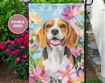 Cute Beagle Dog Garden Flag, Dog Lover Gift, Spring Garden Flag, Dog Mom Gift, Unique Pet Gifts, Pet Memorial, Outdoor Home Decor