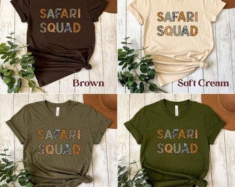 Safari Squad Shirt Matching Bachelorette Party Shirts, Wild Safari Party, Birthday Jungle Theme, Zoo Trip Animal Print Shirts